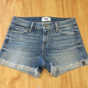 PAIGE Jimmy Jimmy Shorts‎ Size 26 Ezra Distressed Cuffed Blue Denim Jean Jorts